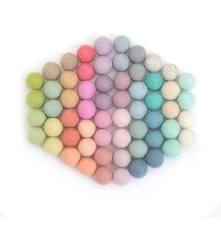 Glaciart One Lot de 120 pompons en feutre, boules en feutre de laine, faites à la main, 30 couleurs (vert, rose, bleu, jaune et plus) - Petite houppette pour feutrage et guirlande