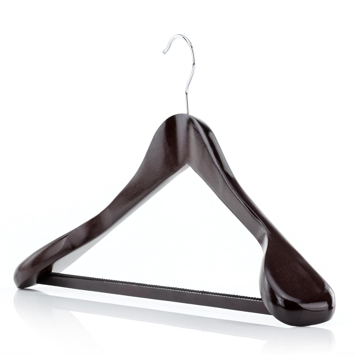 HANGERWORLD 45cm Premium Dark Wooden Broad Ended Suit Coat Clothes