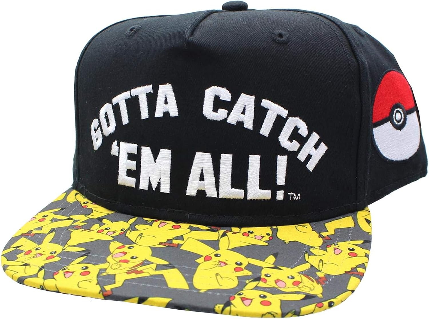 Bioworld Pokemon Gotta Catch 'Em All Snapback Hat Cap Youth Boys Size OSFM Black: Clothing