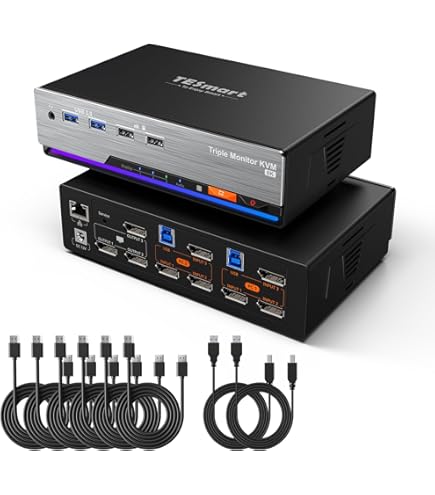 Amazon.com: TESmart 4K@144Hz Displayport + HDMI KVM Switch Dual