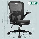 Durrafy Ergonomic Office Chair, Adjustable Lumbar Support, Flip-up Armrests view 3