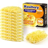 Haultery 50 Count Heavy Duty Duster Refills Compatible with Swiffer Dusters | 360&deg; All-Around Unscented Disposable Microfibre Dusters, Multisurface Indoor Cleaning for Fans, Blinds, Corners, Refills Only