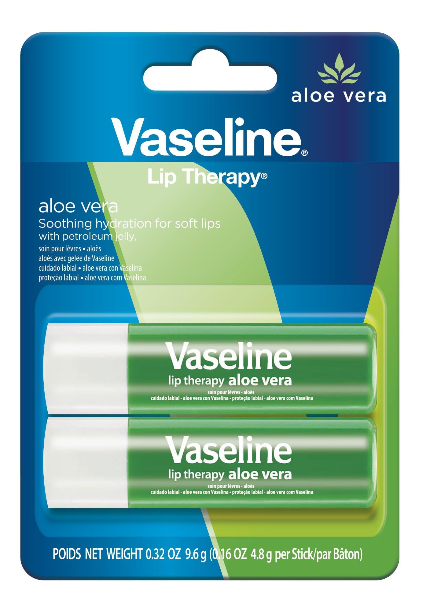 Vaseline Lip Therapy Aloe Care 2 x4.8g
