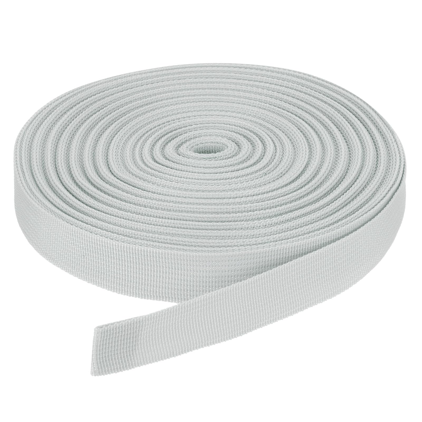 DMiotech 25 Yard x 1 Inch Width Nylon Webbing Strap Poly Flat Webbing Strapping for DIY Craft Backpack Strapping, Sewing, Outdoor Gear Repair, Silver Tone