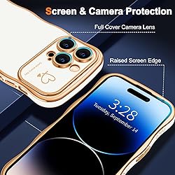 Hython for iPhone 14 Pro Max Case Cute Curly Wave