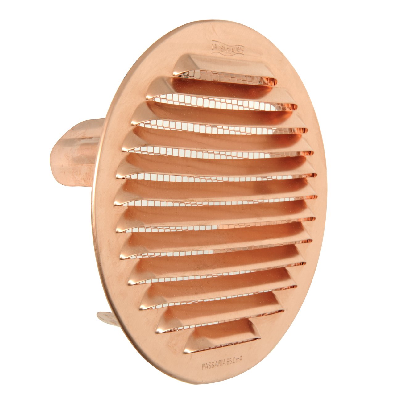 La Ventilazione GTSR125R Round Recessed Grill, Copper, 150 mm
