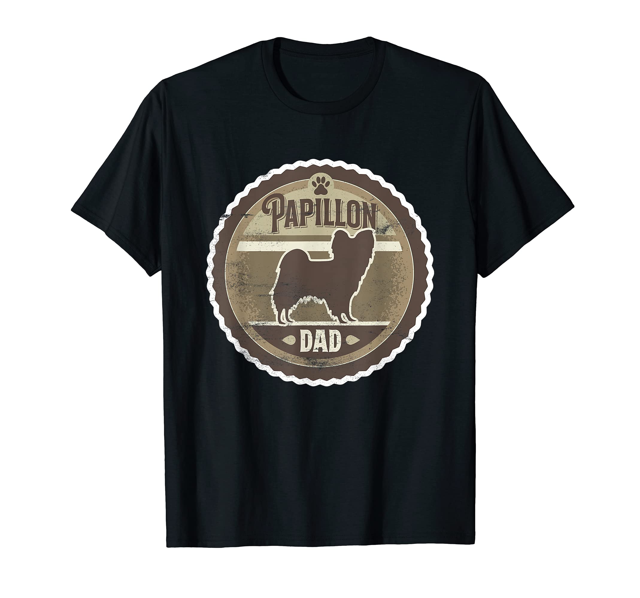 Mens Papillon Dad - Papillon Dog Silhouette T-Shirt