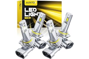 AUXITO 9005 9006 LED Bulb, 900% Brighter, 3 Min Quick Install, 20 Years Lifespan, No Flicker, 99% Compatibility, Pack of 4