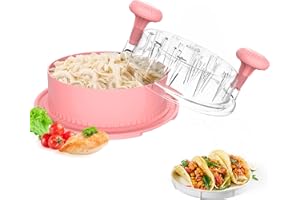 EOAOD Chicken Shredder, 2025 Pro Chicken Breast Shredder Tool Twist Large, Visible Meat Shredder Machine with Widened Anti Slip Mat Fix, Suitable for Tocas, Buffalo Chicken Dip, Dishwasher Washable(Pink)