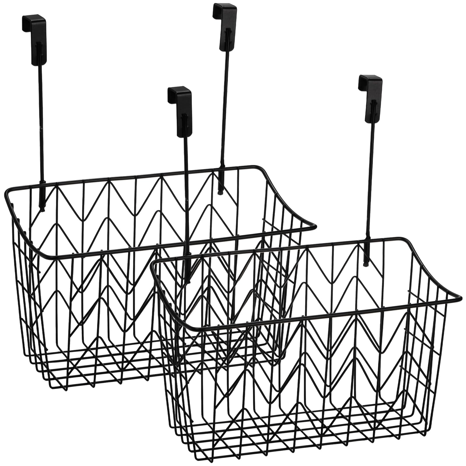 Photo 1 of AVLA 2 Pack Over The Cabinet Door Organizer, Grid Storage Baskets with Hooks, Metal Wall Hanging Basket Holder Rack, Wire Kitchen Sink Organization Bin for Bathroom Shampoo, Body Wash