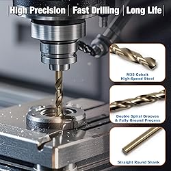 FiLwW 1/16" Cobalt Drill Bit Set, 20Pcs M35 High