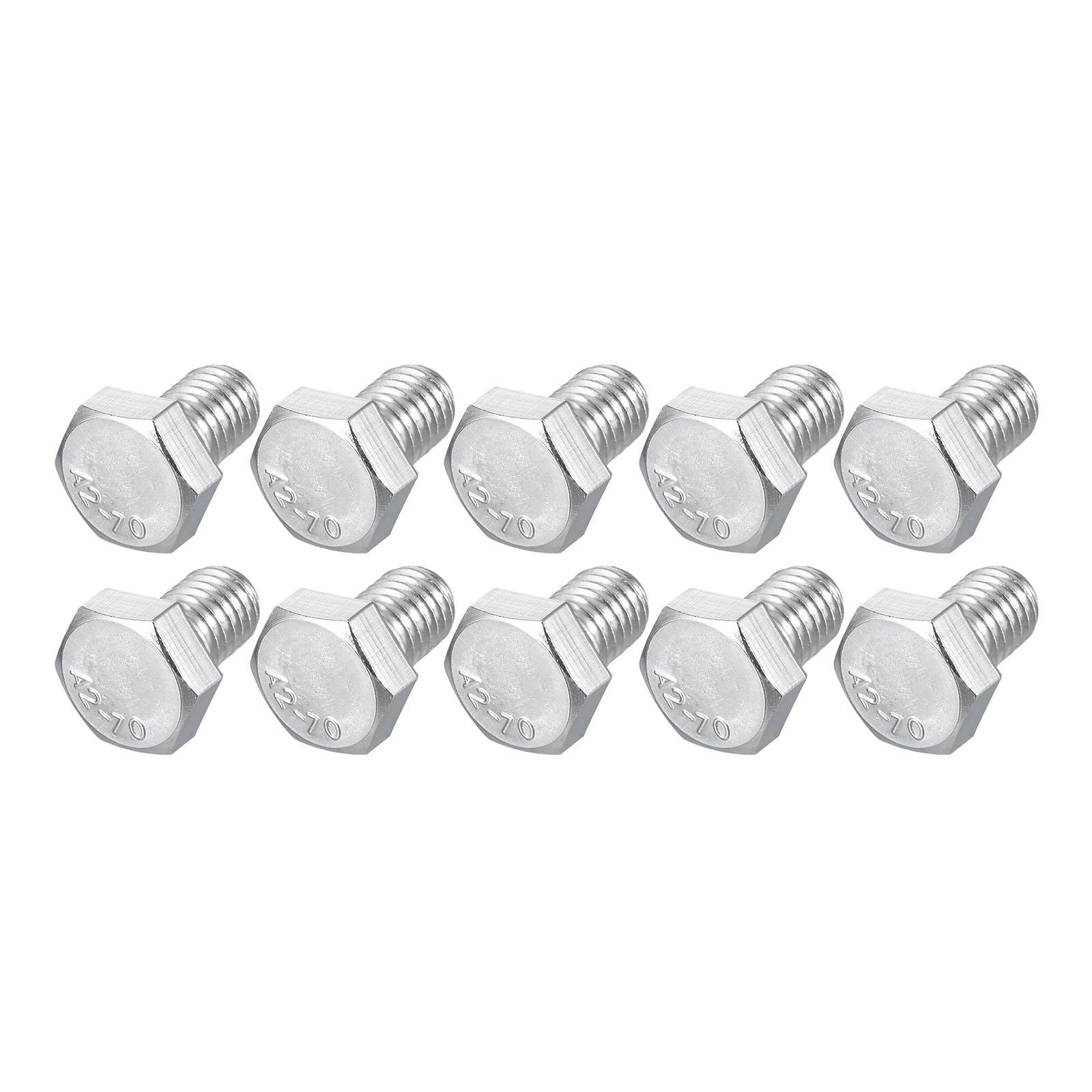METALLIXITY Hex Bolts (M8-1.25x16mm) 25Pcs, 304 Stainless Steel Coarse Fully Threaded Hex Head Screw Bolt Machine Screws - for Furniture Repair, Silver