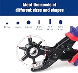 WORKPRO 6-in-1 Leather Belt Hole Puncher Revolving Punch Plier view 2