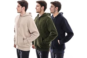 WHITE PEAK TRADING COMPANY 3 Pack Mens Fleece Hoodie Long Sleeve Lightweight Athletic Workout Sweatshirt for Men with Pockets