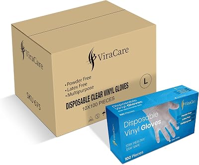 ViraCare 1000 x Large Vinyl Gloves Latex Free Powder Free 1000