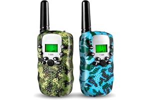 GINMIC Walkie Talkie for Kids, Toys for 3-12 Year Old Boys Girls with Backlit LCD Flashlight, Kids Walkie Talkies Long Range 22 Channels 2 Way Radio for Hiking Camping, Xmas Birthday Gift Present