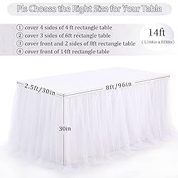 White Table Skirt 14FT Tulle Tutu Table Skirt 2