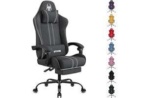 SITMOD Fabric Gaming Chair with Footrest-Breathable Computer Chair with Headrest & Lumbar Pillow,Big and Tall Ergonomic Gamer Chair for Heavy Adults,22.44" Deep Seat Gaming Chairs for Adults