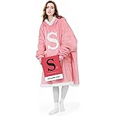 GITIAL Wearable Blanket Hoodie with Letter - Oversized Blanket Hooded Personalized Birthday Valentines Day Gifts for Women