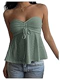 Milumia Women's Eyelet Embroidery Tie Front Ruched