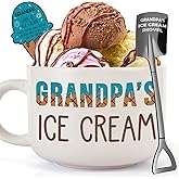 YUEYUQIU Grandpa Gifts for Christmas - Ideal Day Birthday Christmas Gifts for Grandpa Grandfather from Granddaughter Grandkids, Grandpa's Ice Cream Bowl with Shovel Set Present Father's Day Xmas