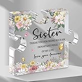 Sister Gifts from Sister Brother 3.9 Inch Sister Plaque Mothers Day Gift for Sister Sister Birthday Gifts Christmas Sister Gifts