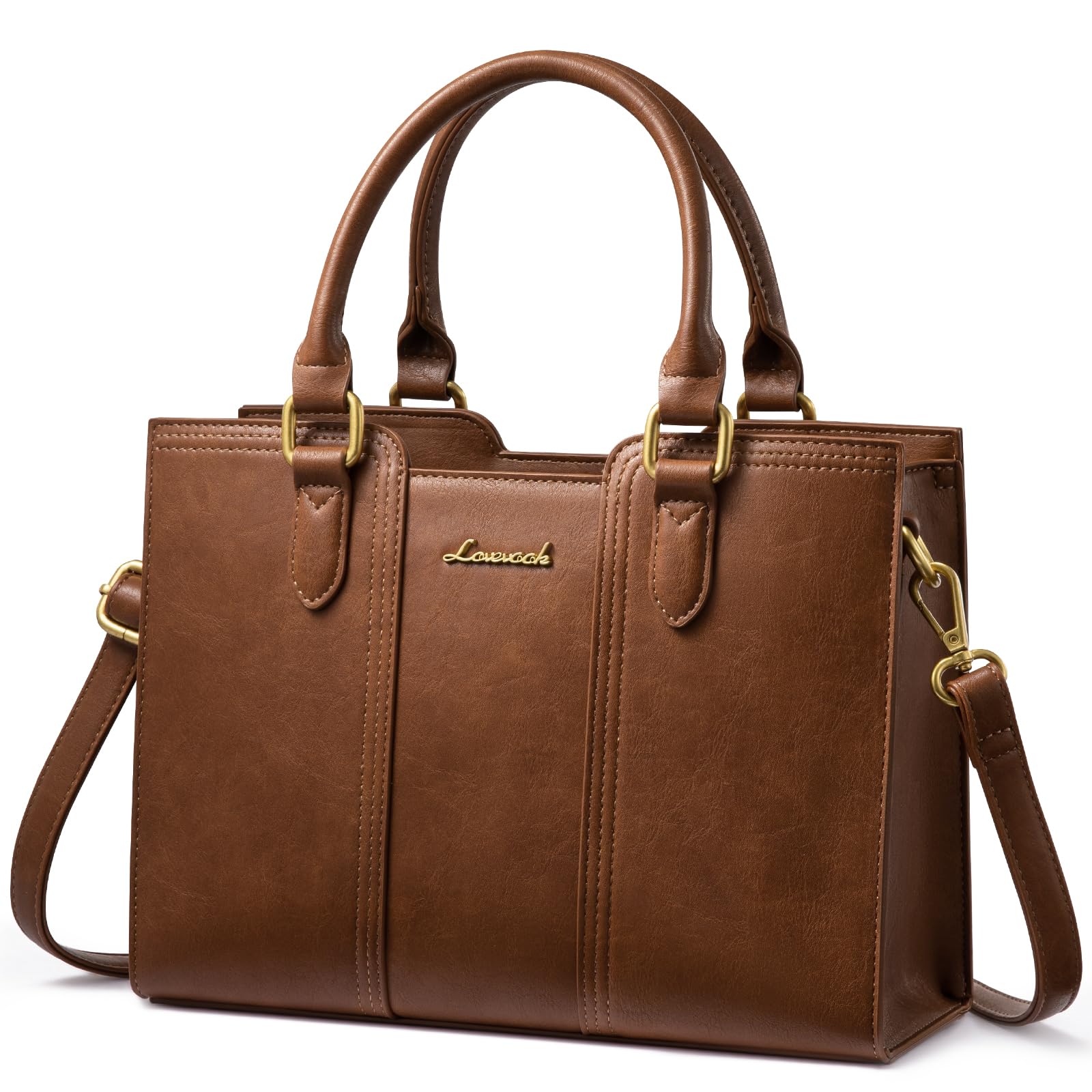 LOVEVOOK Purse for Women, Vintage Leather Shoulder Handbag, Small Ladies Satchel Tote Purse Top Handle Crossbody Bag for Work