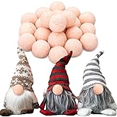 Civaner 24 Pcs Gnome Nose Wool Felt Balls for Crafts Mini Natural Pom Poms Doll Accessories Bulk Small Dwarf Nose Ball for Christmas Halloween DIY Craft Felting(0.6 Inch)