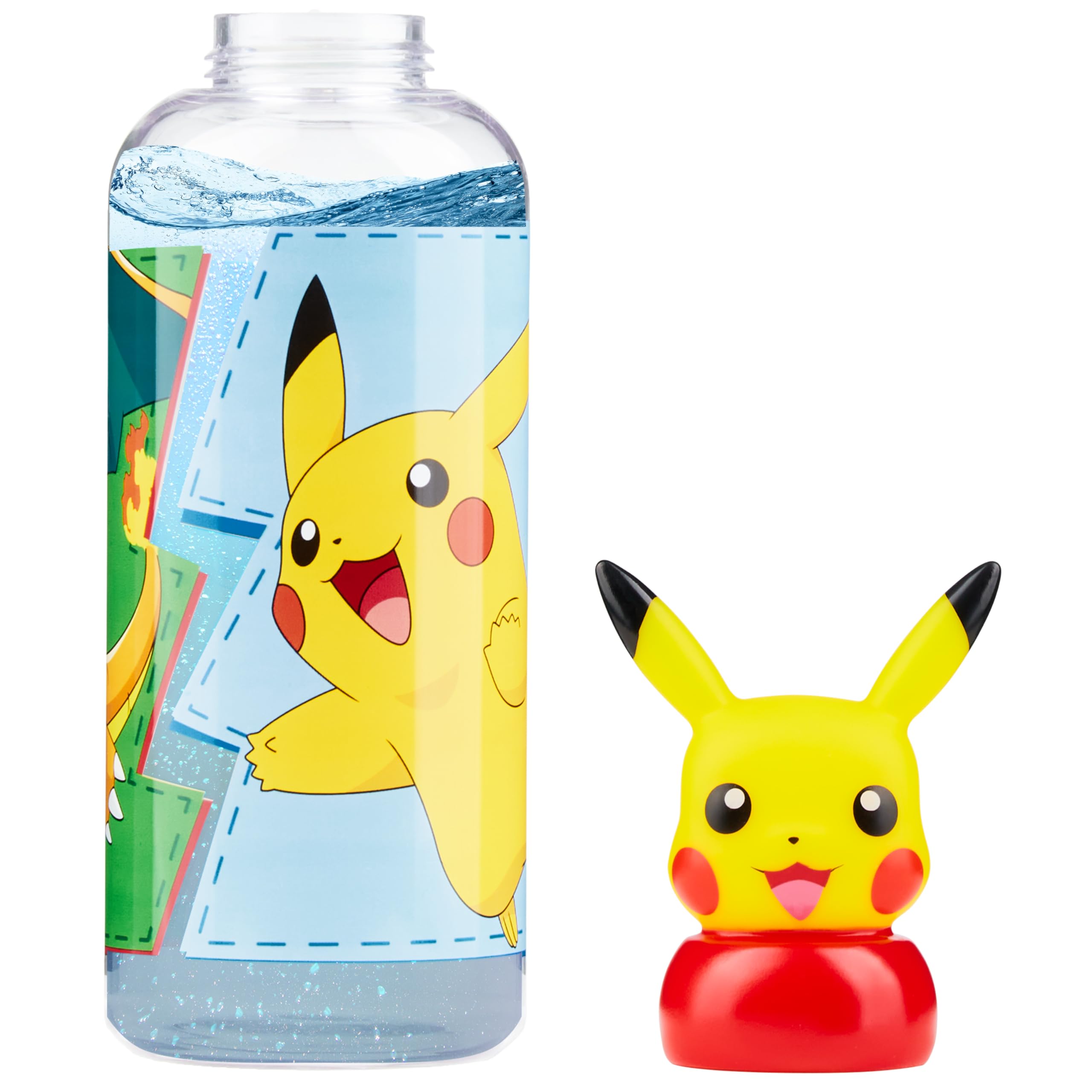 Pokemon Water Bottle with 3D Pikachu Lid, 560ml Kids Travel Drinks Bottle