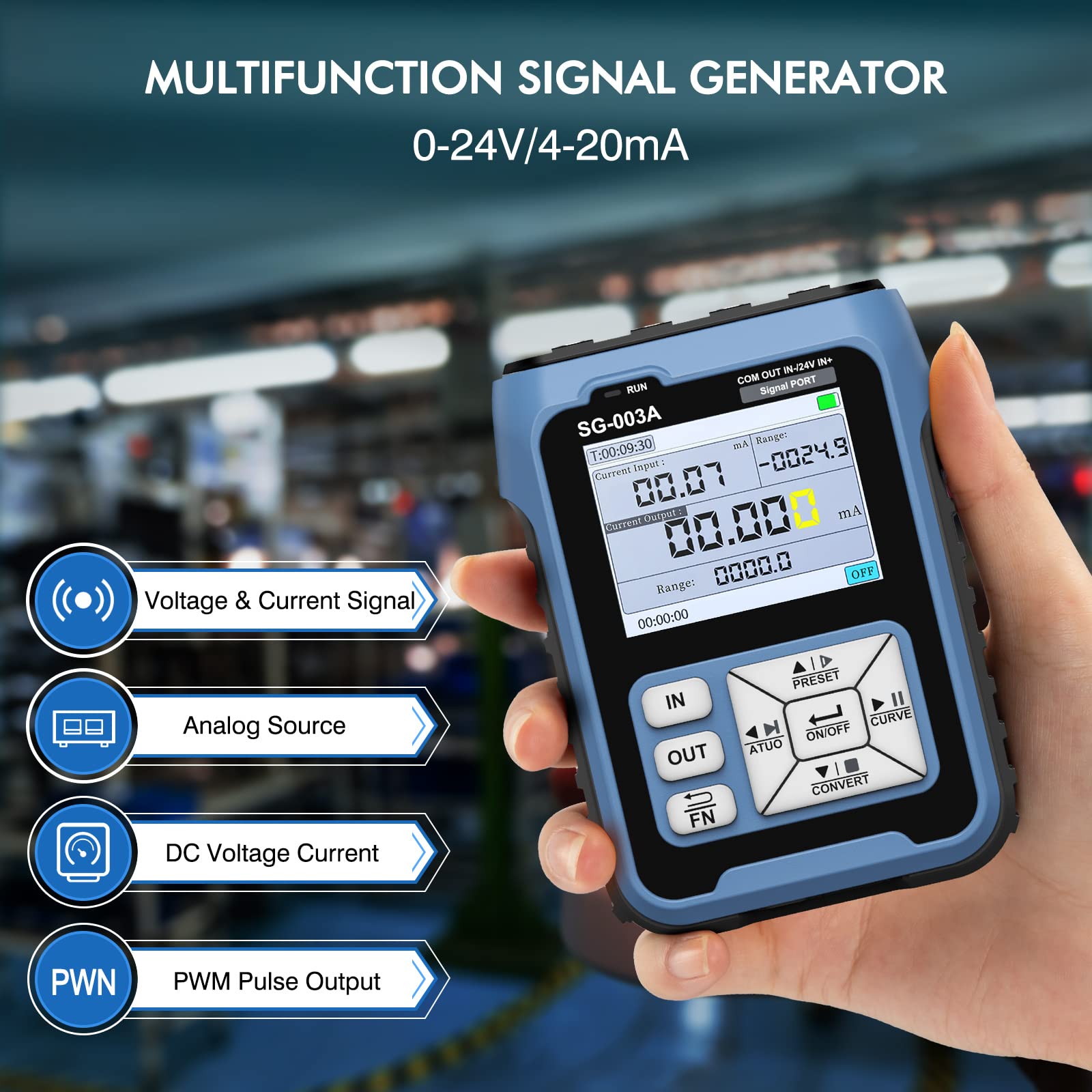 SG-003A Signalgenerator & Prozesskalibrator - 0-24V 4-20mA Handheld Multifunktionsgerät Mit TFT Display & Typ-C Ladung