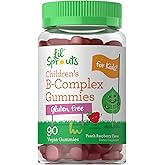Carlyle Kids B Complex Gummies | 90 Count | with Vitamin B1, B2, B6, B12, and Ashwagandha Extract | Peach Raspberry Flavor | Vegan, Non-GMO & Gluten Free Supplement | Lil' Sprouts
