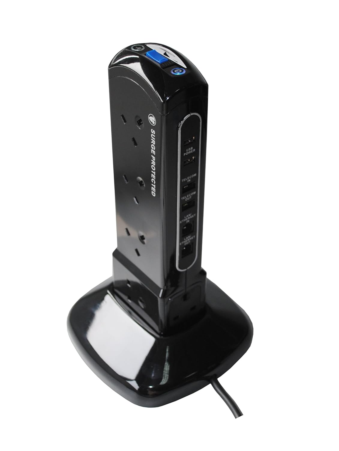 Masterplug Ten Socket USB Charging and Tower Extension Lead