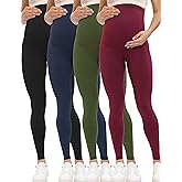 Buttergene 4 Pack Women's Creamlush Maternity Leggings Maternity Yoga Pants Pregnancy Leggings Maternity Clothes
