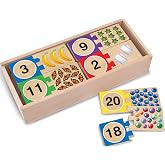 Melissa &amp; Doug Self-Correcting Wooden Number Puzzles Set | 40 Wooden Pieces, Math Learning Puzzle, Storage Box with Lid, 1-20 Number Matching, Preschool Learning Toys for Kids, Ages 4+