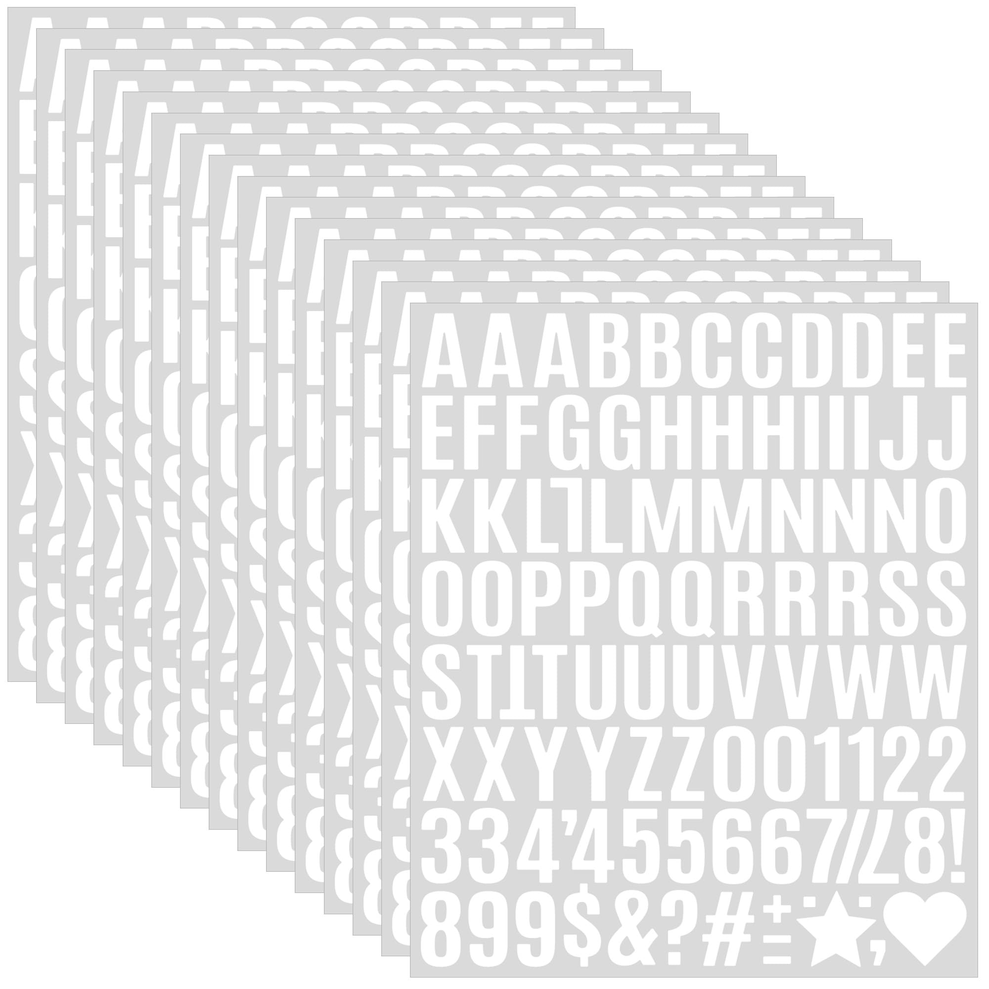 Photo 1 of 1470Pcs Letter Stickers Alphabet Stickers 15 Sheets Vinyl Small Mailbox Numbers 1 Inch Self Adhesive,Stick on Letters for Scrapbook Water Bottles Mailbox Cup Craft Sign Classroom Address Number White