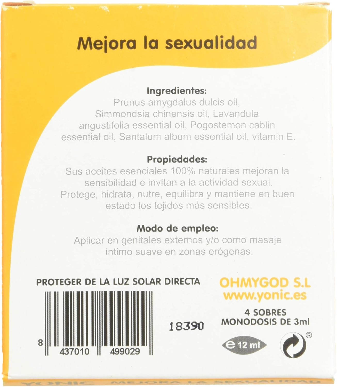 Yonic Yonic Women's Intimate Oil 4 Envelopes - 1 Piece - Image 3