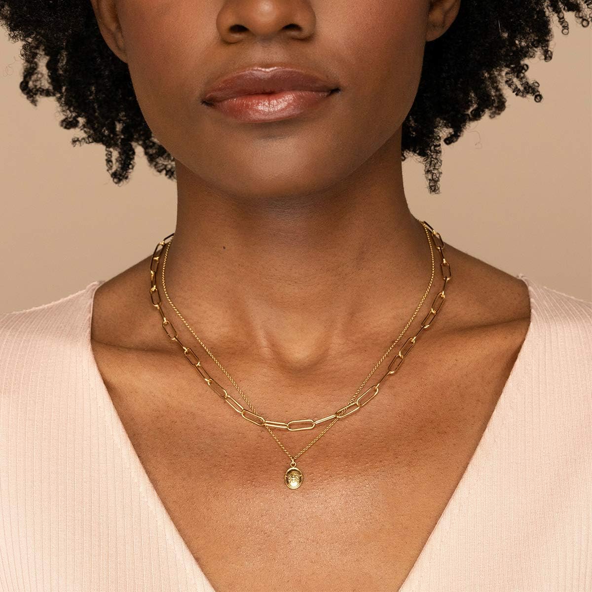 Reoxvo Gold Chain Necklace Paperclip Link Chain Necklaces for Women: Jewelry
