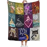 Music Elements Aesthetics Throw Blanket Flannel Lightweight Livingroom Sofa Travel Bedding for Music Fans Gift Decoration (A, 50x60inch)