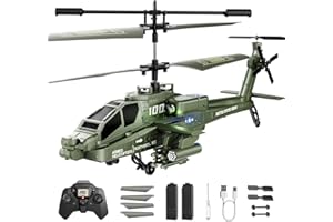 XIKOTEC RC Helicopter, Remote Control Helicopter Toy for Kids, Beginners and Adults with Altitude Hold, Gyro & LED Light, 2 Batteries & USB-C Charging, Gift for Boys Ages 8-12 (Green)