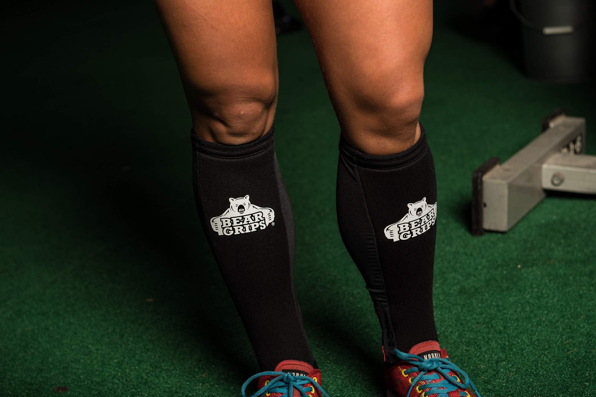 Bear Grips Shin Guards Sleeves 2.0 with 5mm of Padded Leg Protection & No Zipper. for Crossfit, Rope Climbing, Weightlifting Deadlift Socks for Deadlifting. Multi-Colors, Single or Pair