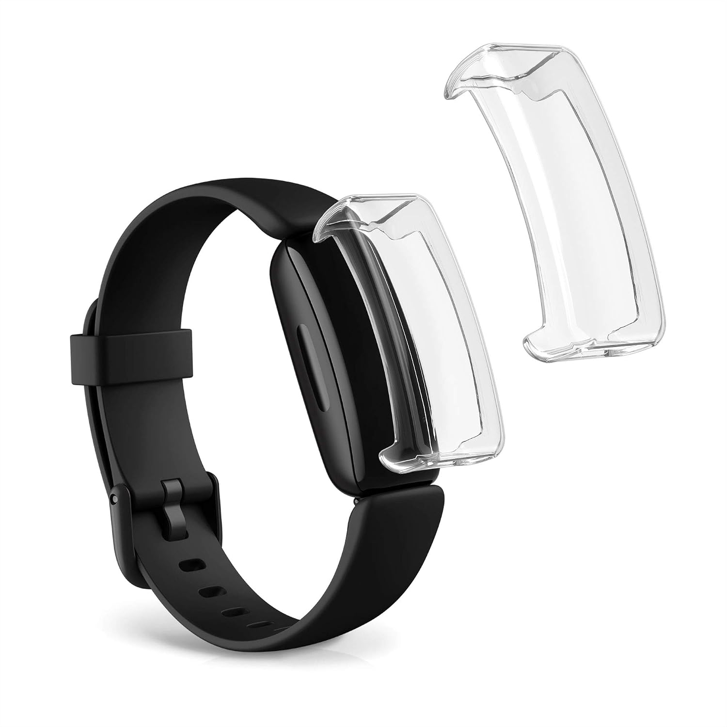 kwmobile 2x Cover with Screen Protector for Fitbit Inspire 3 / Inspire 2 / Ace 3 Case, TPU Silicone Fitness Tracker Cover Set