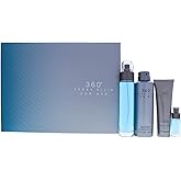 Perry Ellis 360 By Perry Ellis for Men - 4 Pc Gift Set 3.4oz Edt Spray, 6.8oz Deodorizing Body Spray, 3.0oz Shower Gel, 0.25oz Edt Spray, 4count