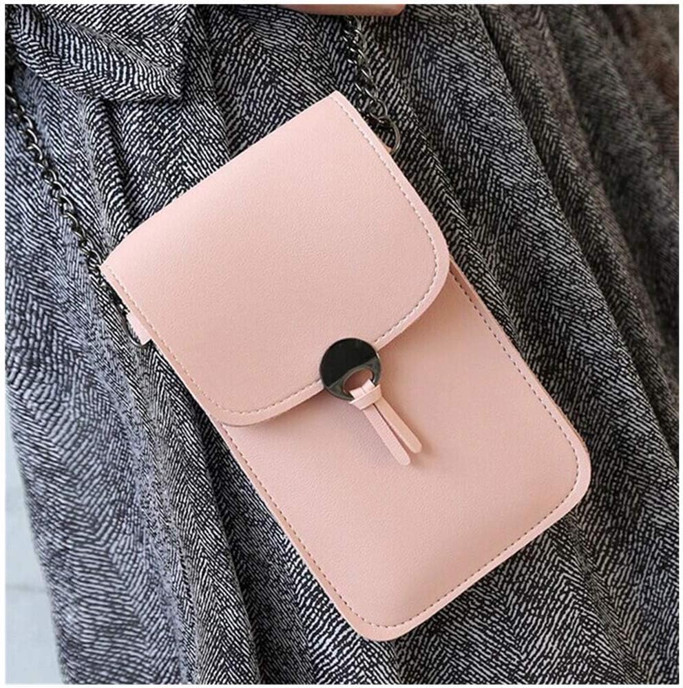 Women's Mobile Phone Bag Touchable PU Leather Change Bag Crossbody Cell Phone Purse Fashion Handbags