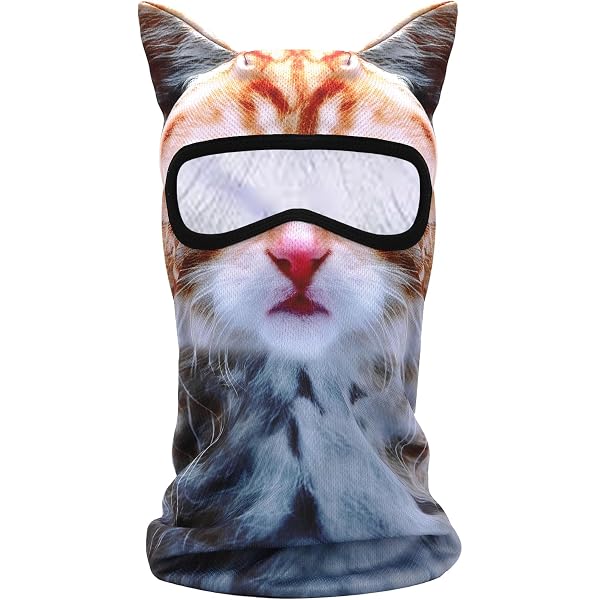 3D Cat Ski Mask Balaclava with Ears - Cat Shiesty Face Cover for