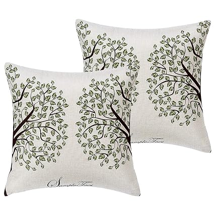 Amazon Com Fancy Queen Linen 08 Tree Pattern Throw Pillow Covers