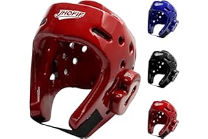 JHOFIF Kids & Adults Boxing Helmet, Martial Arts Sparring Headgear for Karate, Kickboxing, Taekwondo & MMA Training/Competition - Adjustable and Breathable, Healthy Material, 3 Colors