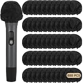 800Pcs Disposable Microphone Covers, Non-Woven Fabric Handheld Windscreen Foam Covers,Mic Cover with Elastic Bands, Universal Fit for KTV, Bars, Conferences, Performances and Recording Studios