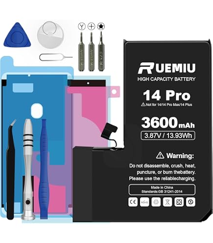 Amazon.com: RUEMIU Battery for iPhone 14 Pro, Upgraded 3600mAh
