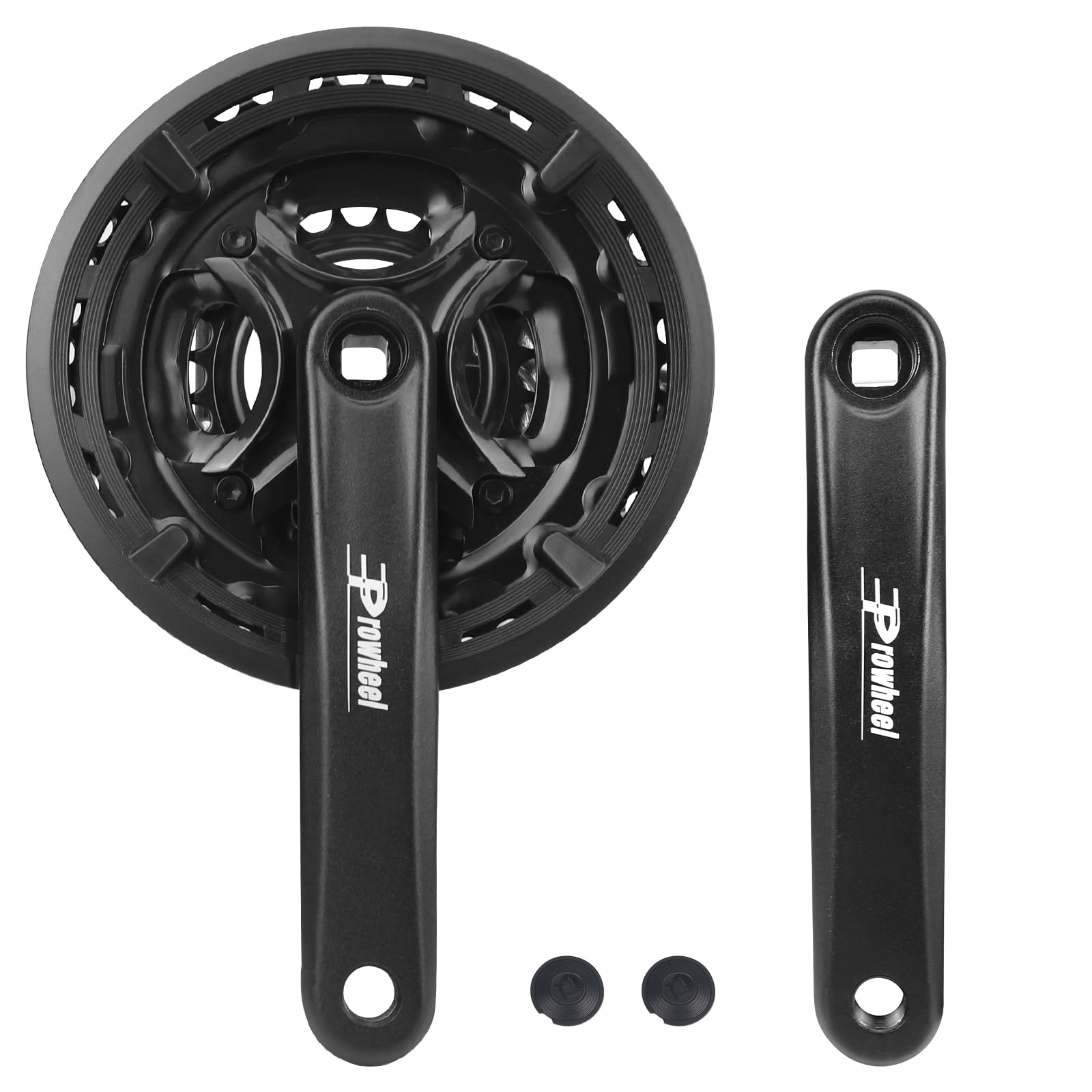 ZUKKA Bike Cranksets MA-AT45 Square 42-34-24 Teeth for 3 x 6/7/8 Speed 170 mm 6/7/8 Speed Bike Crankset for Mountain Bike Transmission Square Gearbox (Black)