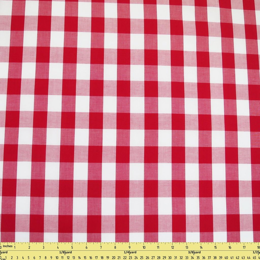 Sunny Fabrics Red Checkered Pattern Sewing Cloth Fabric